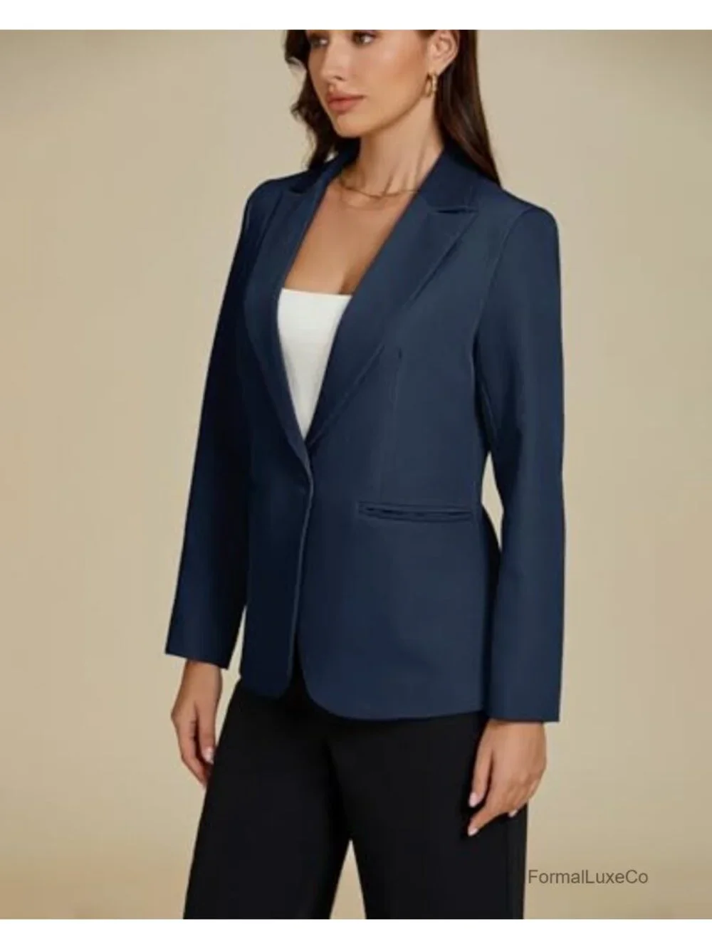 Dressy Blazers for Women Button Long Sleeve Lapel Business Casual Office Work